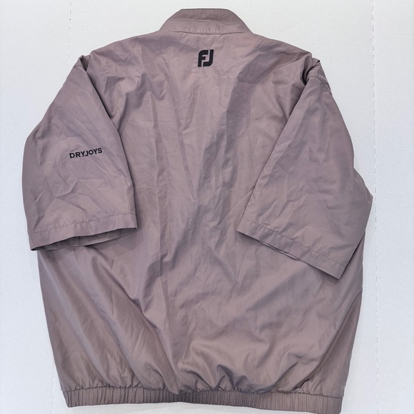 FootJoy Dryjoys Golf Rain Jacket Pullover Half Zip short sleeve windbreaker - Picture 3 of 4